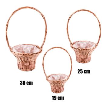 SÚPRAVA PRÚTENÝCH KOŠÍKOV S VEĽKÝMI UŠAMI, 3 KUSY, S PODŠÍVKOU, PRÍRODNÁ