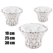 SÚPRAVA PRÚTENÝCH KOŠOV, 3 KUSY, S PODŠÍVKOU, BIELA