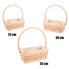 SÚPRAVA PRÚTENÝCH KOŠOV S VEĽKÝMI UŠAMI, 3 KUSY, OBDĹŽNIKOVÁ, PRÍRODNÁ