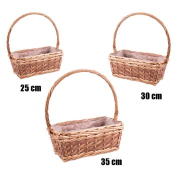 SÚPRAVA PRÚTENÝCH KOŠOV, VEĽKÉ UŠI, 3 KUSY, OBDĹŽNIKOVÉ, MEDOVO HNEDÉ