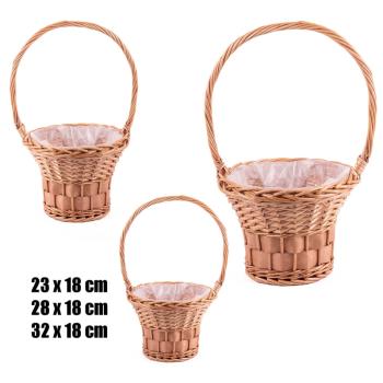 SÚPRAVA PRÚTENÝCH KOŠÍKOV, 3 KUSY, S VEĽKÝMI UŠAMI, S PODŠÍVKOU, MEDOVO HNEDÁ