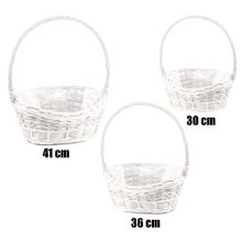 SÚPRAVA PRÚTENÝCH KOŠOV S VEĽKÝMI UŠAMI, 3 KUSY, TVAR LODE, BIELA