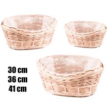 SÚPRAVA PRÚTENÝCH KOŠOV, 3 KUSY, TVAR LODE, PRÍRODNÁ FARBA