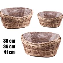 SÚPRAVA PRÚTENÝCH KOŠOV, 3 KUSY, TVAR LODE, MEDOVO HNEDÁ