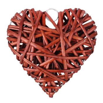 DEKOR VŔBOVÉ SRDCE, KÁVOVO HNEDÁ