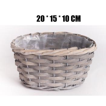 KVETINÁČ VŔBA, PRÚTIE, OVÁLNY, LEMOVANÝ, SIVÝ