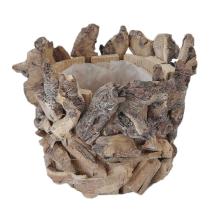 DREVENÝ KOREŇOVÝ BAL S PLASTOVÝM OBLOŽENÍM, TVAR "V", PRÍRODNÝ