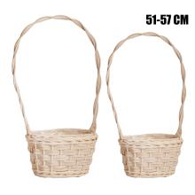 KOŠÍK, PRÚTENÝ, "FLORENTIN", SADA 2 KS, S VEĽKÝMI UŠAMI, PRÍRODNÝ