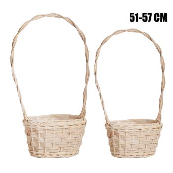 KOŠÍK, PRÚTENÝ, "FLORENTIN", SADA 2 KS, S VEĽKÝMI UŠAMI, PRÍRODNÝ
