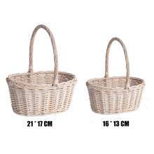 KÔŠ, PRÚTENÝ, OVÁLNY, SADA 2 KS, S UŠAMI, BIELY