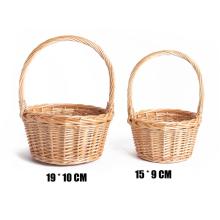 KOŠÍK, PRÚTENÝ, KRUHOVÝ, SADA 2 KS, S UŠAMI, MEDOVÝ