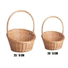 KOŠÍK, PRÚTENÝ, KRUHOVÝ, SADA 2 KS, S UŠAMI, MEDOVÝ