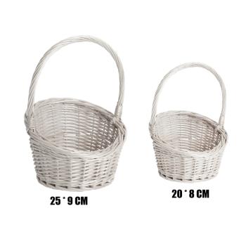 KÔŠ, PRÚTENÝ, OKRÚHLY, SADA 2 KS, S UŠAMI, BIELY