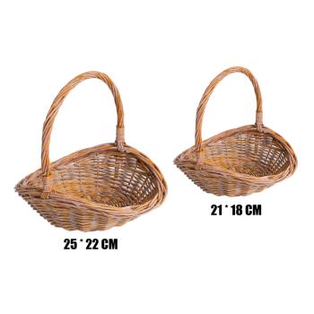 KOŠÍK, PRÚTENÝ, OBETNÝ, SADA, 2 KUSY, S UŠAMI, MEDOVÝ