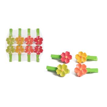 POLYRESINOVÁ PINZETA S KVETOM V SÁČKU, 8 KUSOV, FAREBNÁ