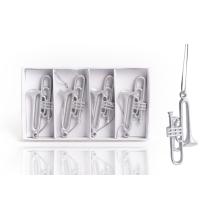 KERAMICKÁ SÚPRAVA TRÚBOK V PAPIEROVEJ ŠKATUĽKE, 4 KUSY, STRIEBORNÁ