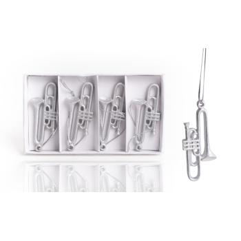 KERAMICKÁ SÚPRAVA TRÚBOK V PAPIEROVEJ ŠKATUĽKE, 4 KUSY, STRIEBORNÁ