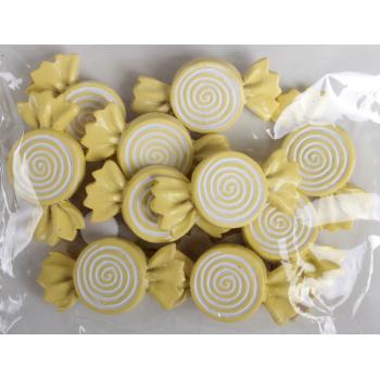 POLYRESINOVÁ LEPIACA SADA CUKRÍKOV V SÁČKU, 12 KUSOV, ŽLTÁ