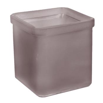 SKLENENÝ SVIETNIK KOCKA SVETLOHNEDÝ MATNÝ