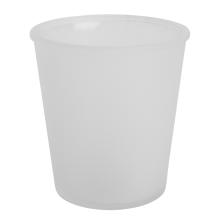 SKLENENÁ VÁZA V TVARE PÍSMENA "V", OKRÚHLA, PIESKOVANÁ, BIELA