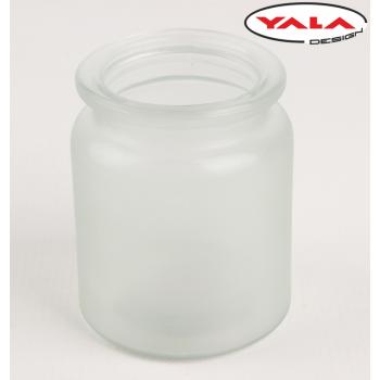 SKLENENÝ SVIETNIK S OKRÚHLYM OKRAJOM ČÍRY MATNÝ