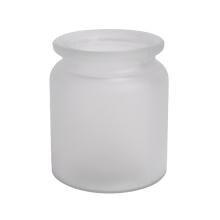 SKLENENÝ SVIETNIK S OKRÚHLYM OKRAJOM BIELY MATNÝ