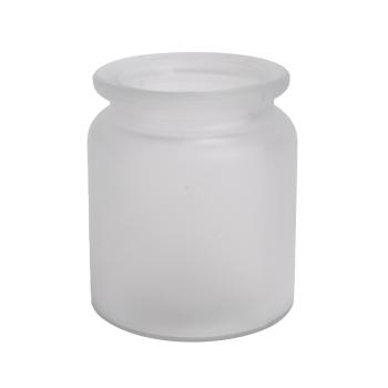 SKLENENÝ SVIETNIK S OKRÚHLYM OKRAJOM BIELY MATNÝ