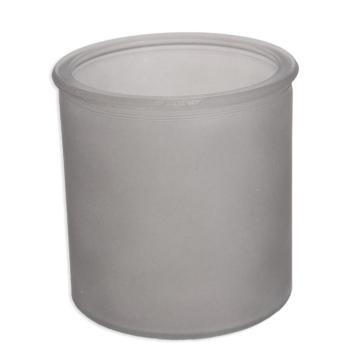 SKLENENÝ PODŠÁLOK OKRÚHLY PIESKOVANÝ SIVÝ