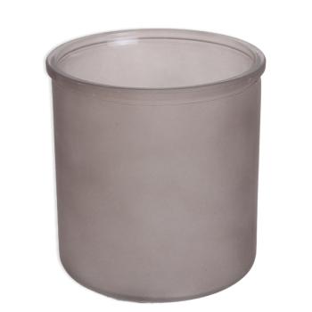 SKLENENÁ NÁDOBA OKRÚHLA PIESKOVANÁ SVETLOHNEDÁ