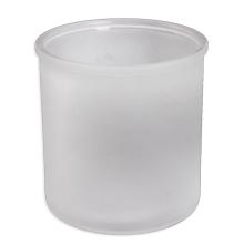 SKLENENÁ SPLACHOVACIA NÁDRŽKA OKRÚHLA PIESKOVANÁ BIELA