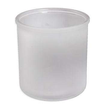 SKLENENÁ SPLACHOVACIA NÁDRŽKA OKRÚHLA PIESKOVANÁ BIELA