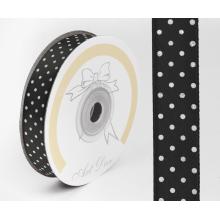 SATÉNOVÁ STUHA POLKA DOTS ČIERNA