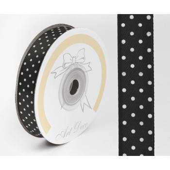 SATÉNOVÁ STUHA POLKA DOTS ČIERNA