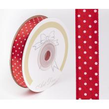 SATÉNOVÁ STUHA, BODKOVANÁ ČERVENÁ