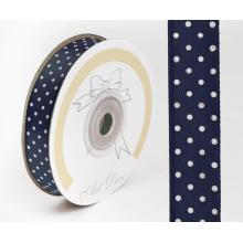 SATÉNOVÁ STUHA, BODKY TMAVOMODRÁ