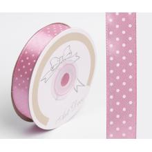 SATÉNOVÁ STUHA, BODKY TMAVORUŽOVÁ