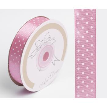 SATÉNOVÁ STUHA, BODKY TMAVORUŽOVÁ