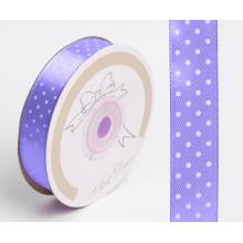 SATÉNOVÁ STUHA POLKA DOTS LEVANDUĽOVÁ