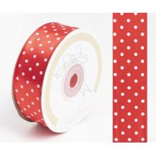 SATÉNOVÁ STUHA, BODKOVANÁ ČERVENÁ