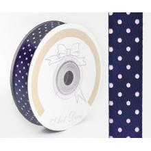 SATÉNOVÁ STUHA, BODKY TMAVOMODRÁ