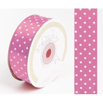 SATÉNOVÁ STUHA, BODKY TMAVORUŽOVÁ