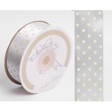 SATÉNOVÁ STUHA, BODKOVANÁ BIELA