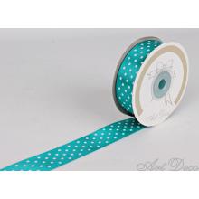 SATÉNOVÁ STUHA POLKA DOT TYRKYSOVÁ