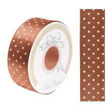 SATÉNOVÁ STUHA BODKOVANÁ MEĎ