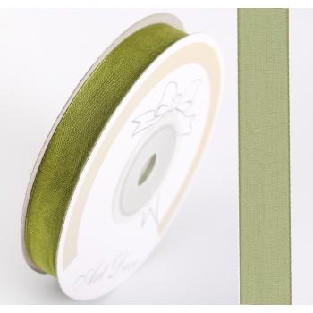 DEKORAČNÁ ORGANZOVÁ STUHA, MACHOVO ZELENÁ