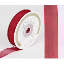 DEKORAČNÁ ORGANZOVÁ STUHA, ČERVENÁ