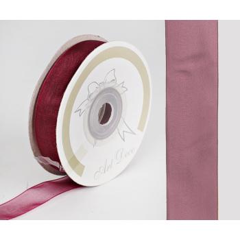 DEKORAČNÁ ORGANZOVÁ STUHA, BORDOVÁ
