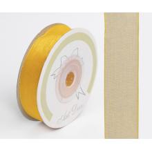 DEKORAČNÁ ORGANZOVÁ STUHA, ŽLTÁ