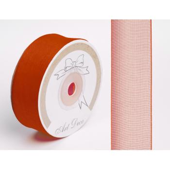 DEKORAČNÁ ORGANZOVÁ STUHA, ČERVENÁ