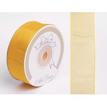 DEKORAČNÁ ORGANZOVÁ STUHA, ŽLTÁ